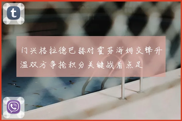 门兴格拉德巴赫对霍芬海姆交锋升温双方争抢积分关键战看点足